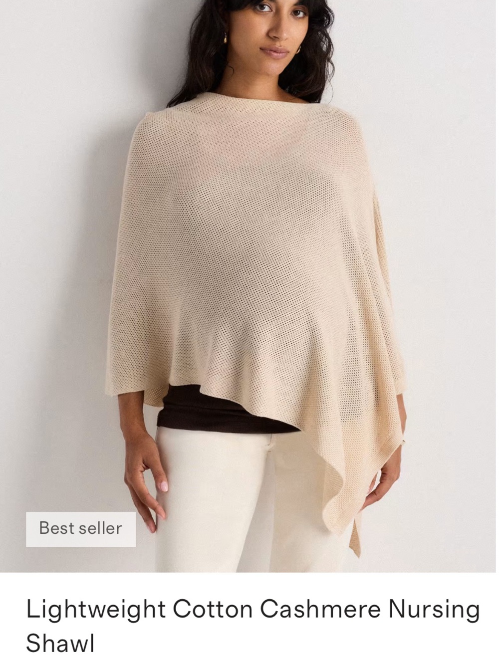 Quince Lightweight Cotton-Cashmere Shawl - Cream